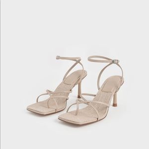 Charles & Keith Nude Strappy Heels